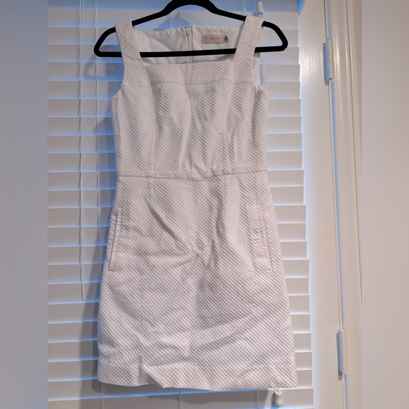 Tory Burch White Cotton Square Neckline Dress w/Pockets! Size 2 NWOT - Picture 1 of 7
